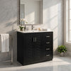 Swany Bathroom Cabinet with Ceramic Sink | Storage Cabinet | Black 36"