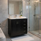 Swany Bathroom Cabinet with Ceramic Sink | Storage Cabinet | Black 36"