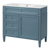 Delma Bathroom Cabinet Vanity with Ceramic Sink | Smart Storage Muted Indigo