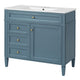 Delma Bathroom Cabinet Vanity with Ceramic Sink | Smart Storage Muted Indigo