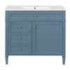 Delma Bathroom Cabinet Vanity with Ceramic Sink | Smart Storage Muted Indigo