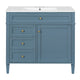 Delma Bathroom Cabinet Vanity with Ceramic Sink | Smart Storage Muted Indigo