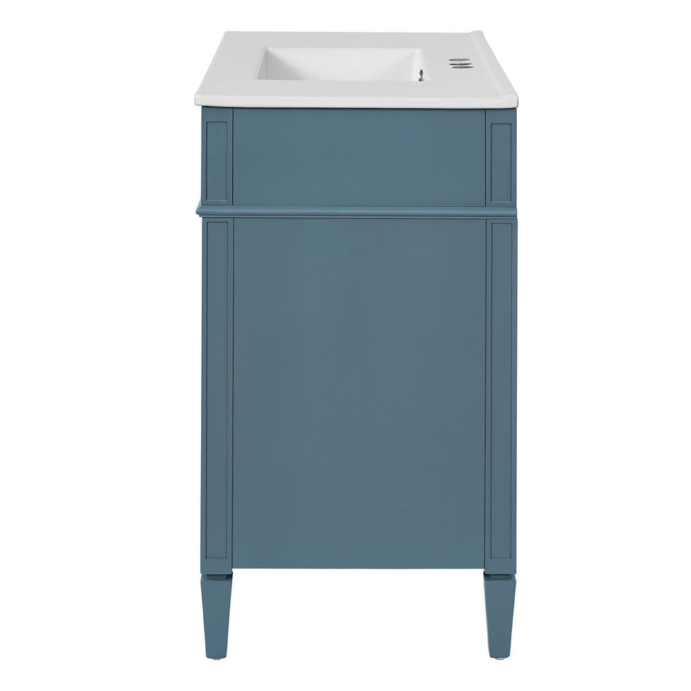Delma Bathroom Cabinet Vanity with Ceramic Sink | Smart Storage Muted Indigo