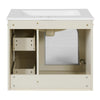 Jacky Wall-Mounted Vanity with Sink | Glass Cabinet Door | Beige Wood 24"