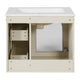 Jacky Wall-Mounted Vanity with Sink | Glass Cabinet Door | Beige Wood 24"