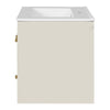 Jacky Wall-Mounted Vanity with Sink | Glass Cabinet Door | Beige Wood 24"