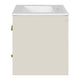 Jacky Wall-Mounted Vanity with Sink | Glass Cabinet Door | Beige Wood 24"