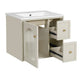 Jacky Wall-Mounted Vanity with Sink | Glass Cabinet Door | Beige Wood 24"