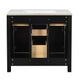 Mindy Bathroom Sink Vanity with Cabinet Doors | Gold | Black Wood 36"