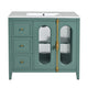Dandy Bathroom Vanity with Glass Cabinet Doors | 3 Drawers | Green 36"