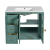 Dandy Bathroom Vanity with Glass Cabinet Doors | 3 Drawers | Green 36"