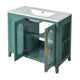 Dandy Bathroom Vanity with Glass Cabinet Doors | 3 Drawers | Green 36"