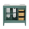 Dandy Bathroom Vanity with Glass Cabinet Doors | 3 Drawers | Green 36"