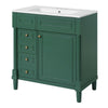 Xyra Freestanding Sink & Cabinet Vanity | Emerald Green Wood 30"