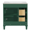 Xyra Freestanding Sink & Cabinet Vanity | Emerald Green Wood 30"