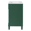Xyra Freestanding Sink & Cabinet Vanity | Emerald Green Wood 30"