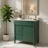 Xyra Freestanding Sink & Cabinet Vanity | Emerald Green Wood 30"