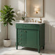 Xyra Freestanding Sink & Cabinet Vanity | Emerald Green Wood 30"