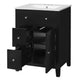 Ryla Bathroom Ceramic Basin Vanity | 2 Drawers | 1 Cabinet Door | Black 24"