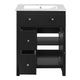 Ryla Bathroom Ceramic Basin Vanity | 2 Drawers | 1 Cabinet Door | Black 24"