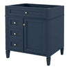 Zake Bathroom Vanity Cabinet with Tip-Out Drawers | Blue Wood 29"