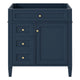 Zake Bathroom Vanity Cabinet with Tip-Out Drawers | Blue Wood 29"