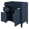 Zake Bathroom Vanity Cabinet with Tip-Out Drawers | Blue Wood 29"