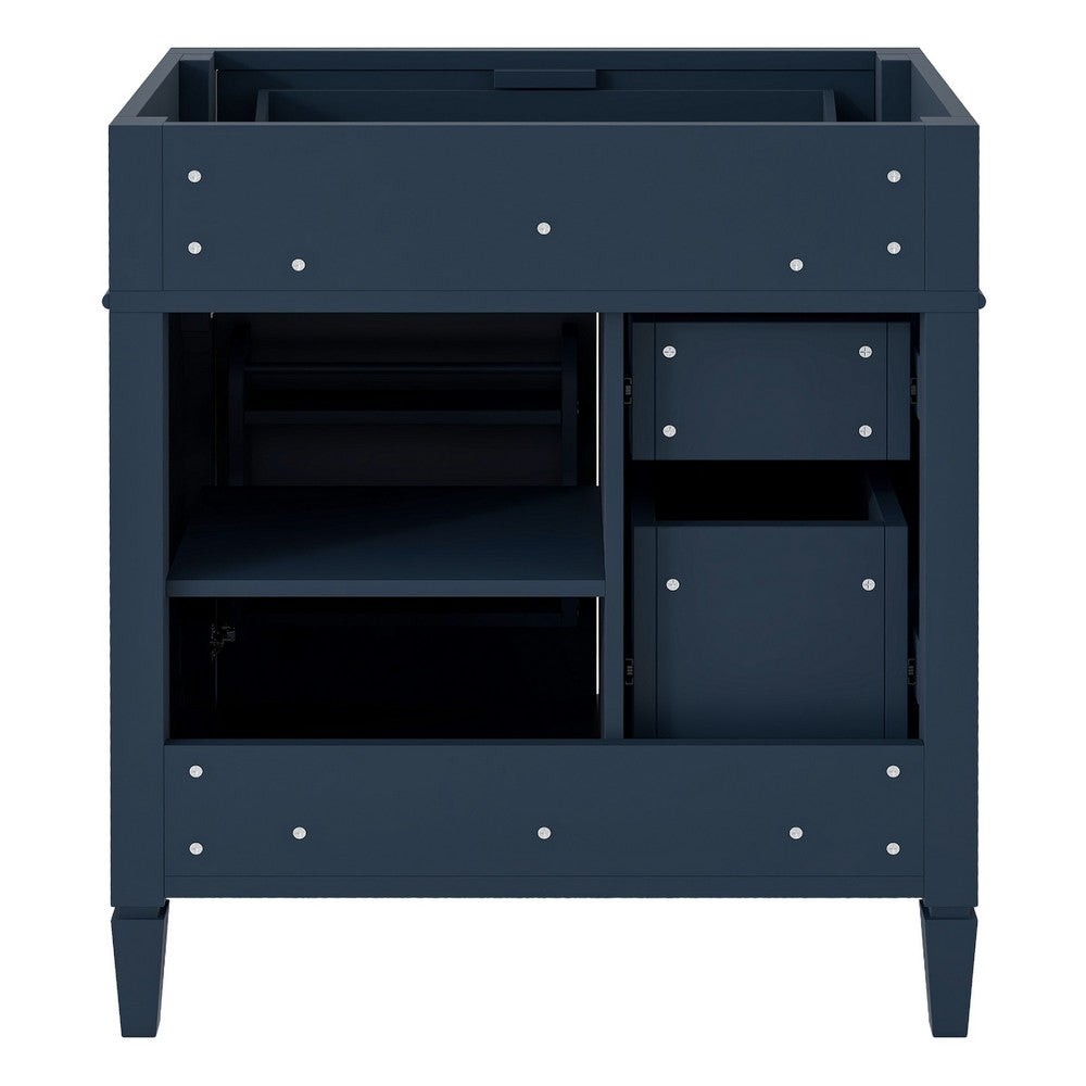 Zake Bathroom Vanity Cabinet with Tip-Out Drawers | Blue Wood 29"