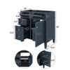 Zake Bathroom Vanity Cabinet with Tip-Out Drawers | Blue Wood 29"