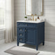 Zake Bathroom Vanity Cabinet with Tip-Out Drawers | Blue Wood 29"