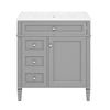 Asher Bathroom Vanity | Built In Ceramic Sink | Smart Storage | Gray 30"