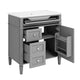 Asher Bathroom Vanity | Built In Ceramic Sink | Smart Storage | Gray 30"