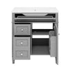 Asher Bathroom Vanity | Built In Ceramic Sink | Smart Storage | Gray 30"
