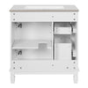 Castor Bathroom Vanity with Ceramic Sink | Drawers & Shelf | White Wood 30"