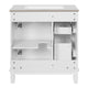Castor Bathroom Vanity with Ceramic Sink | Drawers & Shelf | White Wood 30"