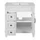 Castor Bathroom Vanity with Ceramic Sink | Drawers & Shelf | White Wood 30"