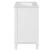 Castor Bathroom Vanity with Ceramic Sink | Drawers & Shelf | White Wood 30"