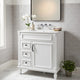 Castor Bathroom Vanity with Ceramic Sink | Drawers & Shelf | White Wood 30"