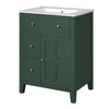 Ryla Bathroom Vanity with Ceramic Basin | 2 Drawers | 1 Door | Green 24"