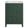 Ryla Bathroom Vanity with Ceramic Basin | 2 Drawers | 1 Door | Green 24"