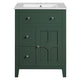 Ryla Bathroom Vanity with Ceramic Basin | 2 Drawers | 1 Door | Green 24"
