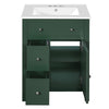 Ryla Bathroom Vanity with Ceramic Basin | 2 Drawers | 1 Door | Green 24"