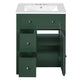 Ryla Bathroom Vanity with Ceramic Basin | 2 Drawers | 1 Door | Green 24"