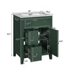 Ryla Bathroom Vanity with Ceramic Basin | 2 Drawers | 1 Door | Green 24"