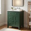 Ryla Bathroom Vanity with Ceramic Basin | 2 Drawers | 1 Door | Green 24"