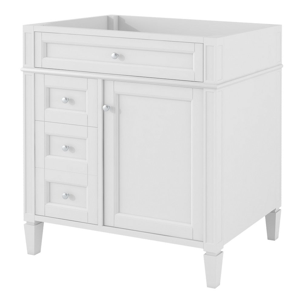 Zake Bathroom Vanity Cabinet with Tip-Out Drawers | White Wood 29"