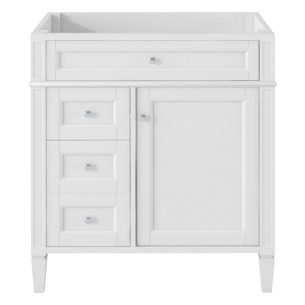 Zake Bathroom Vanity Cabinet with Tip-Out Drawers | White Wood 29"