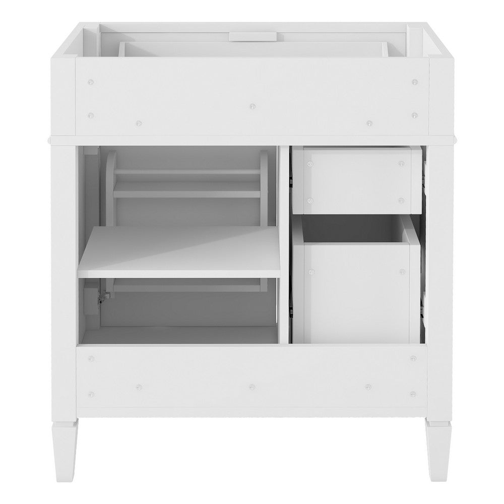 Zake Bathroom Vanity Cabinet with Tip-Out Drawers | White Wood 29"