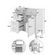 Zake Bathroom Vanity Cabinet with Tip-Out Drawers | White Wood 29"