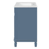 Castor Bathroom Vanity with Ceramic Sink | Drawers & Shelf | Blue Wood 30"